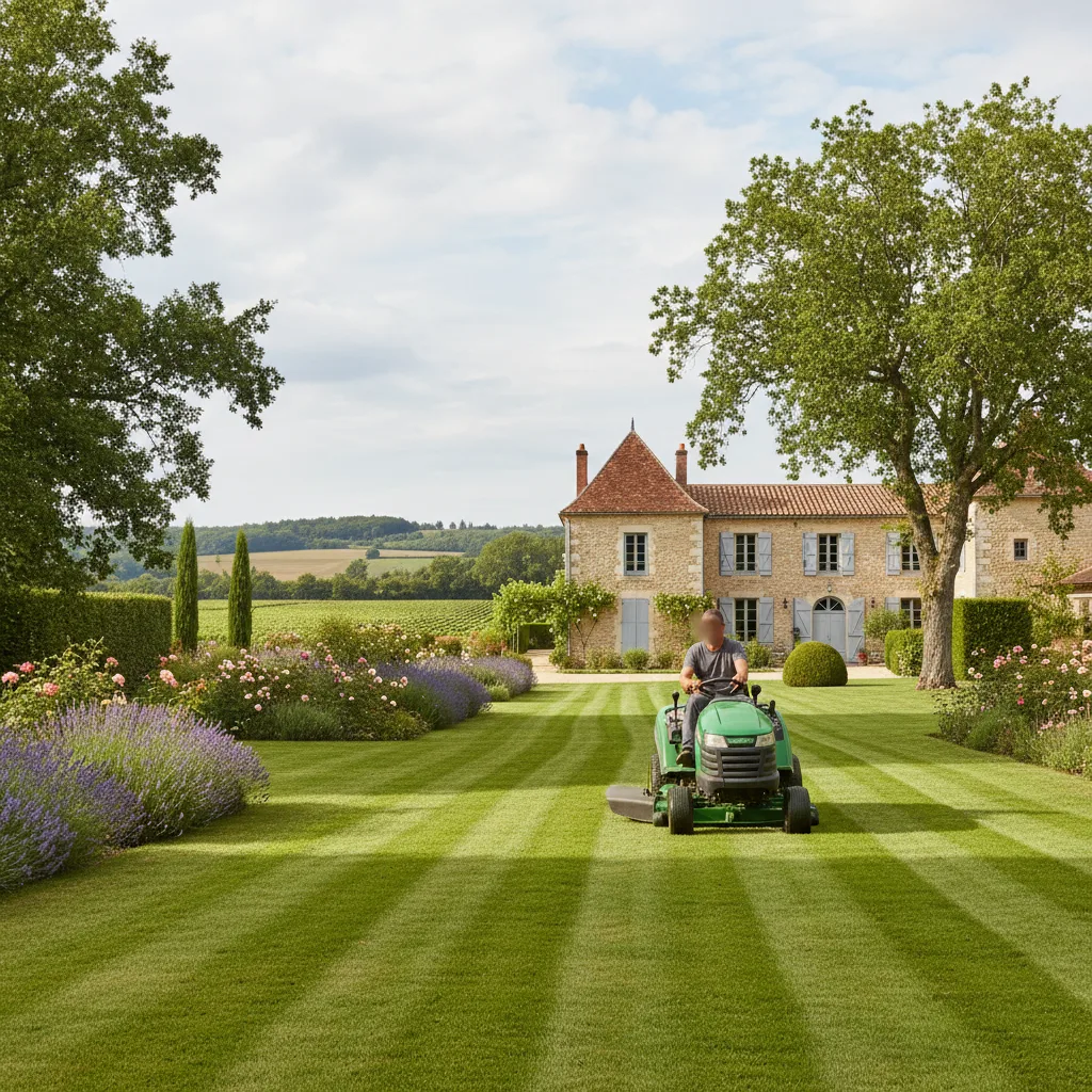 Professional lawn mowing in Charente